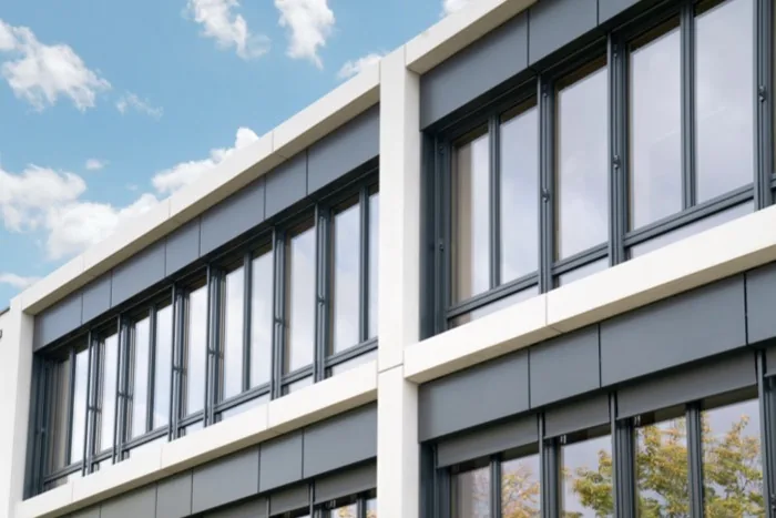 Fassadendetail mit Fensterbändern — Raster und Rhythmus, Architekturfotografie Maximilian Sydow