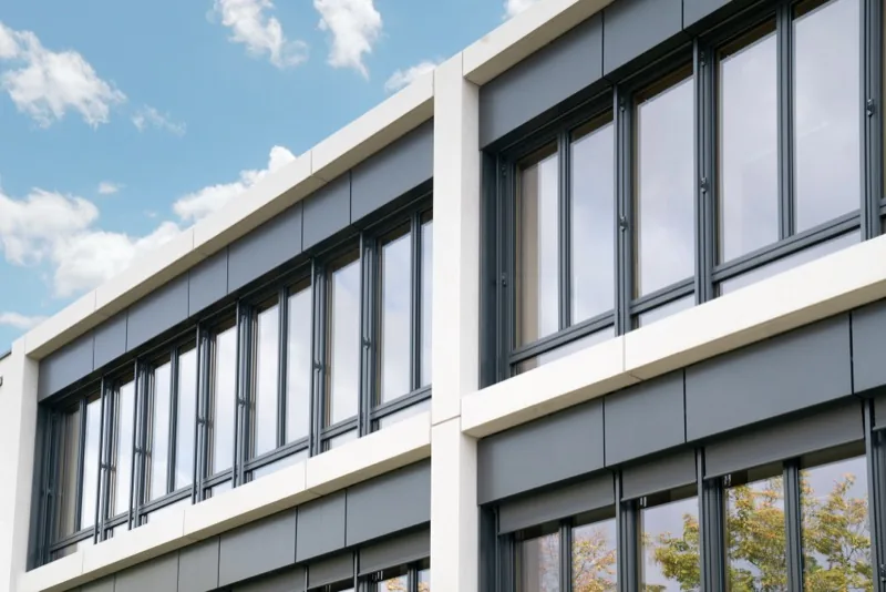 Fassadendetail mit Fensterbändern — Raster und Rhythmus, Architekturfotografie Maximilian Sydow